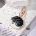 Gold Tone Irregular Round Marbled Swirl Clip Keychains in Six Colors view 3