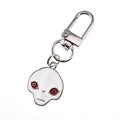Silver Tone Green and White Alien Head Clip Keychains view 9