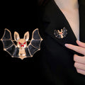 Black Gold Tone Bat Enamel Metal Brooch Pin for Jackets and Lapels view 4