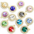 Round Crystal Halo Metal Jewelry Charms, 24 Colorways view 3