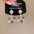 Mixed Pearl Look Floral and Crystal Stud Earrings Set view 9