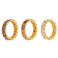Triangle Crystal Eternity Rings in Six Colors and Three Sizes view 5