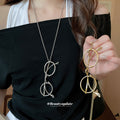 Eyeglasses Frame Pendant Chain Necklace Gold or Silver Tone view 1