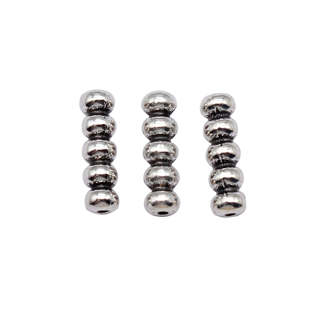 16x4.5x4.5mm 1g Antique Silver Zinc Alloy Tanghulu Small Hole Spacer Beads for Bracelet Jewelry Making