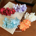 Sheer Fabric Flower U-Pin Hair Sticks Gold Metal 5 Colors view 2