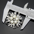 Black Silver Tone Pearl Scrollburst Pearl Look Two Designs Metal Brooch Pin view 5
