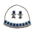 Six Rectangular Mirror Necklace and Jhumka Earring Sets view 5