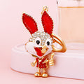 Thumbs Up Rabbit Keychains in Pink Red Blue and Assorted Colors view 3
