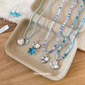 Blue Coastal Bead Necklace And Earring Jewelry In Five Styles view 2