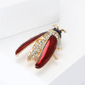 Enamel Cicada Brooch in Metal with Long Enamel Wings with Crystal-set Inner Panels view 3
