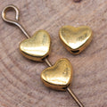 Tiny Smooth Heart Spacer Beads in Detailed Metal Finishes for Jewelry Making view 2