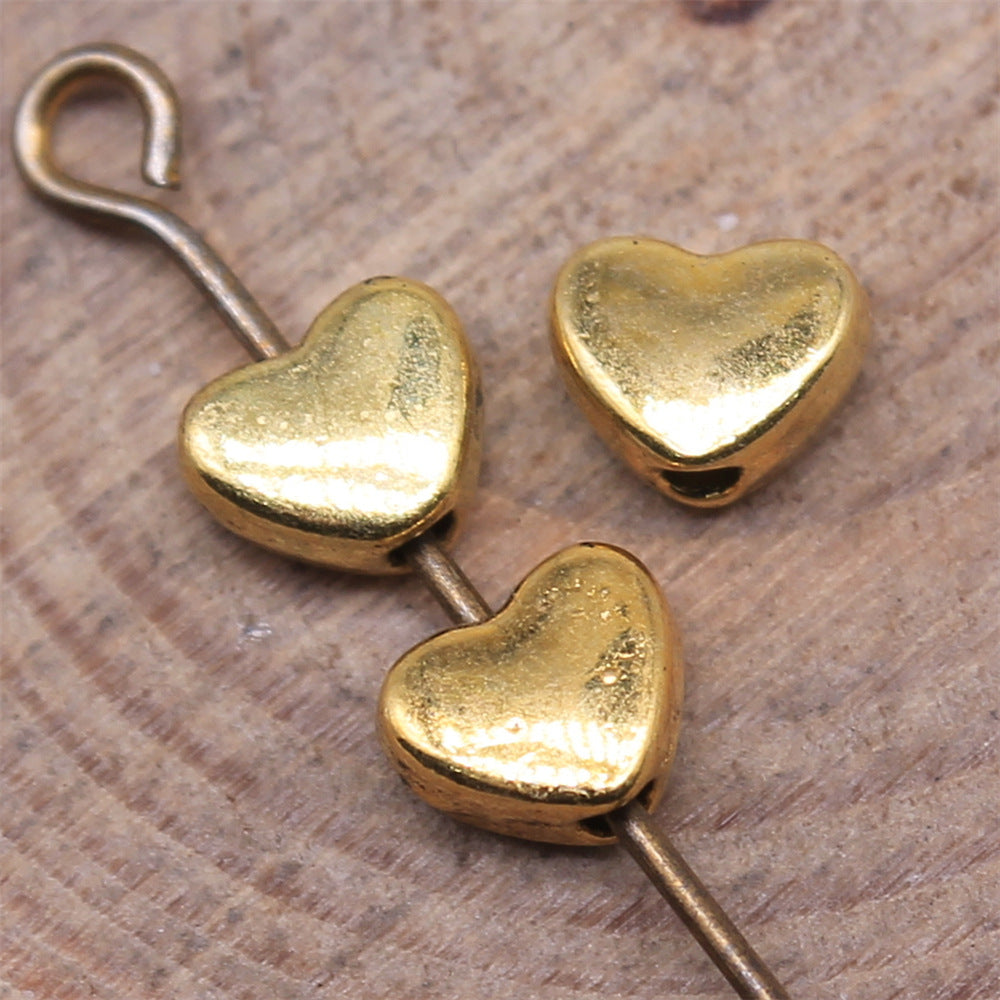 6x5x1.2mm 0.3g Multicolor Zinc Alloy Small Heart Loose Metal Beads for DIY Bracelet Necklace Making