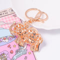 Rhinestone Enamel Elephant Keychain Crystal Saddle Charm view 4