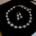 Two Mixed Silver Tone Crystal Necklace And Earring Set Designs view 6