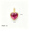Gold Tone Chain Necklaces With Colorful Heart Birthstone Pendants view 8