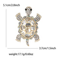 Jeweled Turtle Brooch in Pink Green Clear or Bright Blue view 8