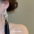 Asymmetric Butterfly Chain Earrings in Polished Statement Design view 3