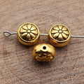 Daisy Pattern Round Metal Beads in Silver and Gold view 4