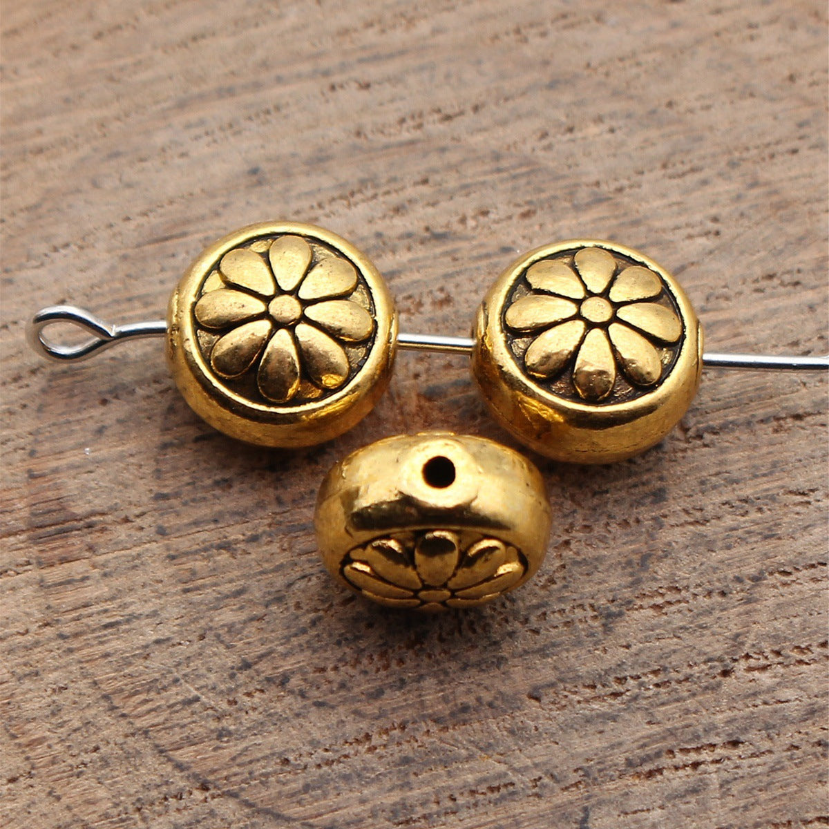 9.6x9.6x6.7mm 2g Multicolor Zinc Alloy Flower Pattern Spacer Double Sided Beads for Bracelet Necklace DIY Jewelry Making