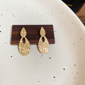 Gold And Silver Tone Openwork Leaf Drop Stud Earrings view 6
