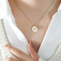 White Seashell Disc Pendant Necklace Heart Butterfly Star view 4