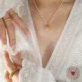 Gold Bunny Rabbit Ears Clear Zircon Pendant Necklace view 3