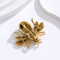 Gold Tone Bee Crystal Three Designs Metal Brooch Pin view 3