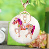Purple-Horse White-Pompom