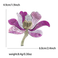 Acrylic Lotus Flower Brooch Purple Glitter Petals Stem Pin view 4