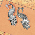 Detailed Peacock Metal Charm with Three Finish Options view 3