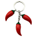 Red Three-Dimensional Chili Pepper Keychain with Metal Ring view 5