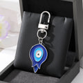 Gold and Silver Tone Enamel Teardrop Evil Eye Clip Keychains in Four Designs view 6