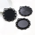 Lace Flower Round Pendant Bezel Blank for Cabochon Craft view 3