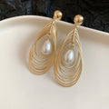 Layered Teardrop Pearl Drop Earrings Fashion Jewelry view 6