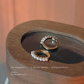 Gold-Tone Pearl Huggie Hoop Earrings Mini Seed Pearls view 4