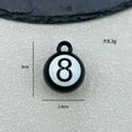 Glossy Resin Number 8 Ball Charm Pendant Three Sizes view 3