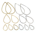 Teardrop Outline Charms in Two Metal Tones and Four Sizes view 2