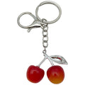 Red Yellow Gradient Resin Cherry Metal Clasp Keychain Set view 5