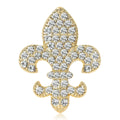 Crystal Fleur De Lis Brooch in Silver or Gold Tone Finish view 2
