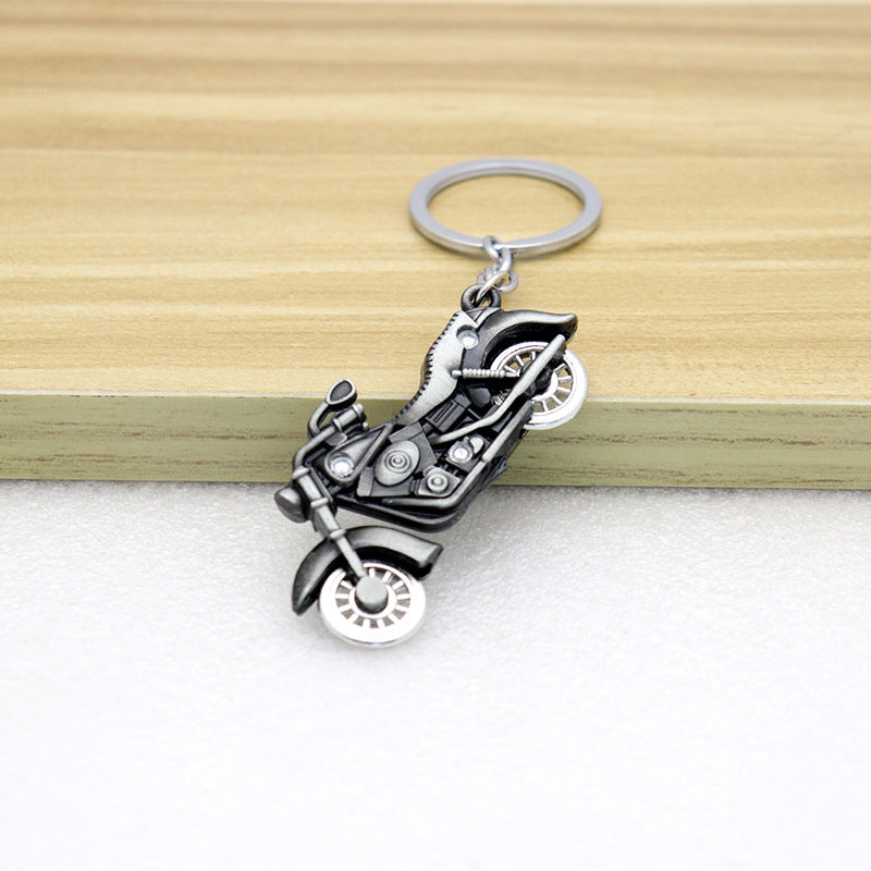 Moving Motorcycle Wheel Alloy Keychain Pendant Accessory