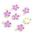 Colorful Five Petal Flower Two Loop Connectors in 14 Styles view 11