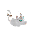 Black Silver Tone Cat Crystal Two Designs Metal Brooch Pin view 5