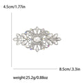 Oval Filigree Rhinestone Brooch Clear Stones Gold or Silver view 7