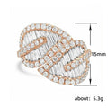 Rose Gold Tone Crystal Leaf Statement Ring Jewelry view 5