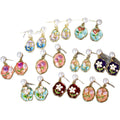 Gold Irregular Enamel Floral Pearl Drop Earrings 10 Styles view 5