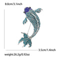 Rhinestone Koi Fish Brooch Silver Tone Blue Or Multicolor view 5