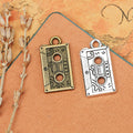 Alloy Cassette Tape Charm Pendant 23x12mm