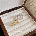 Gold Open Multi Band Star Ring Clear Accent Stones view 4