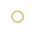Gold Beaded Ball Band Ring Stainless Steel Stackable view 5