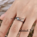 Round Solitaire Curved Split Ring In Three Metal Tones view 4